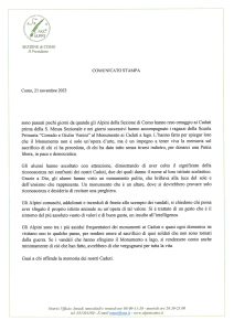 COMUNICATO STAMPA
